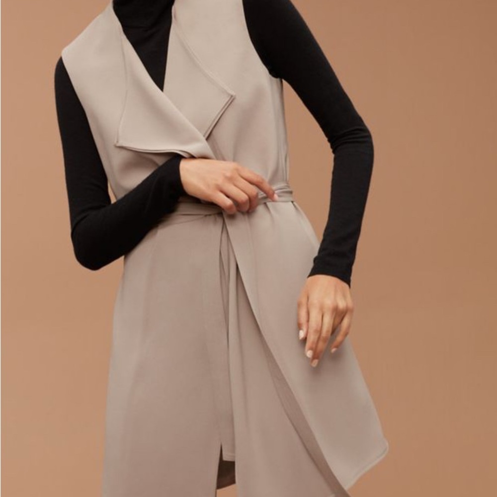Babaton Taupe Sleeveless Vest